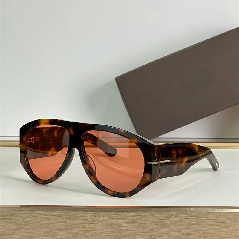 Lunettes Pilot Oversize Riviera™ – Écaille & Noir