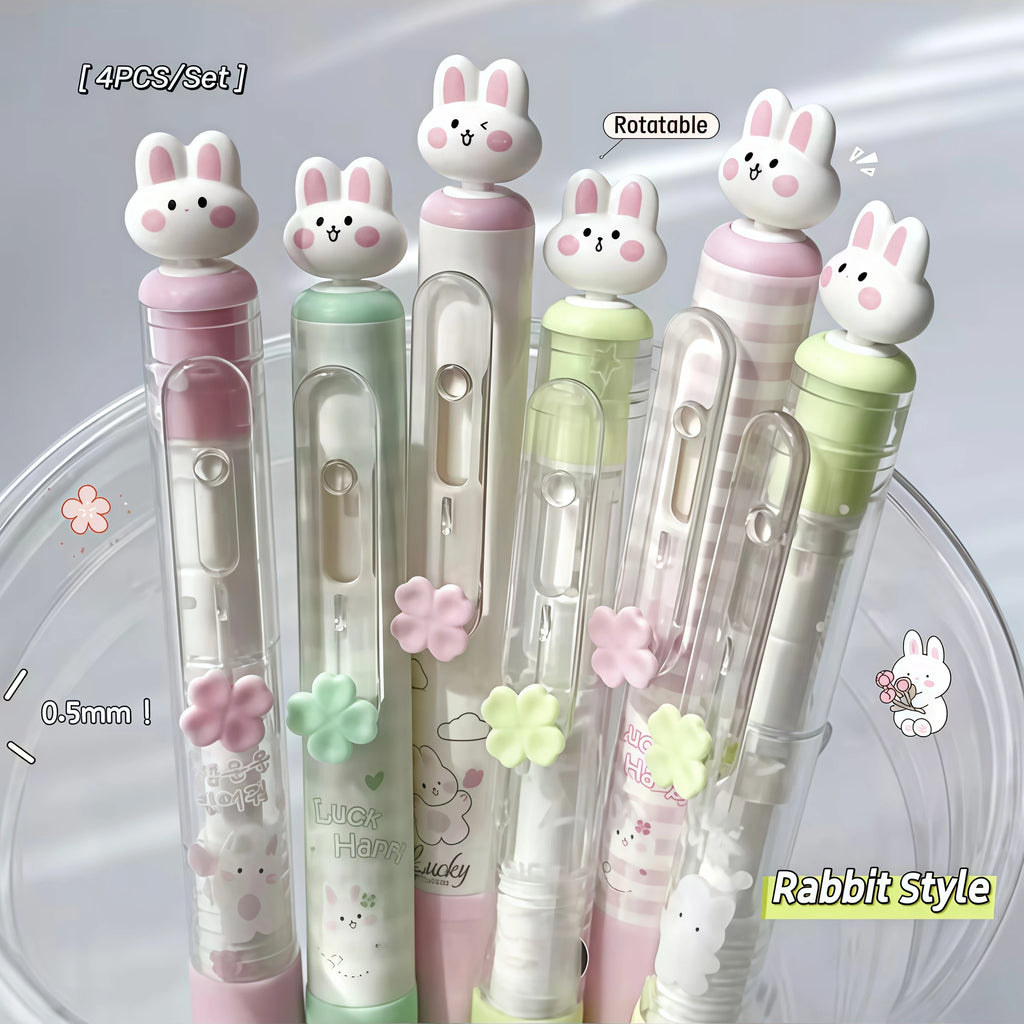 Stylos Gel Bunny Pastel – Set de 4