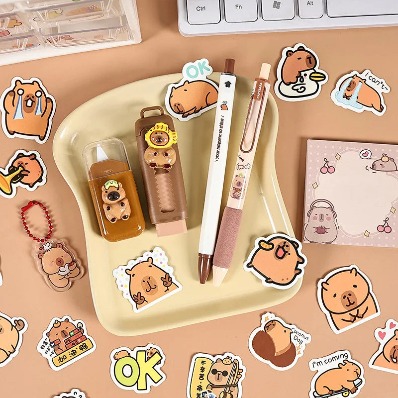 🧸 Set Papeterie Capybara – 7 pièces