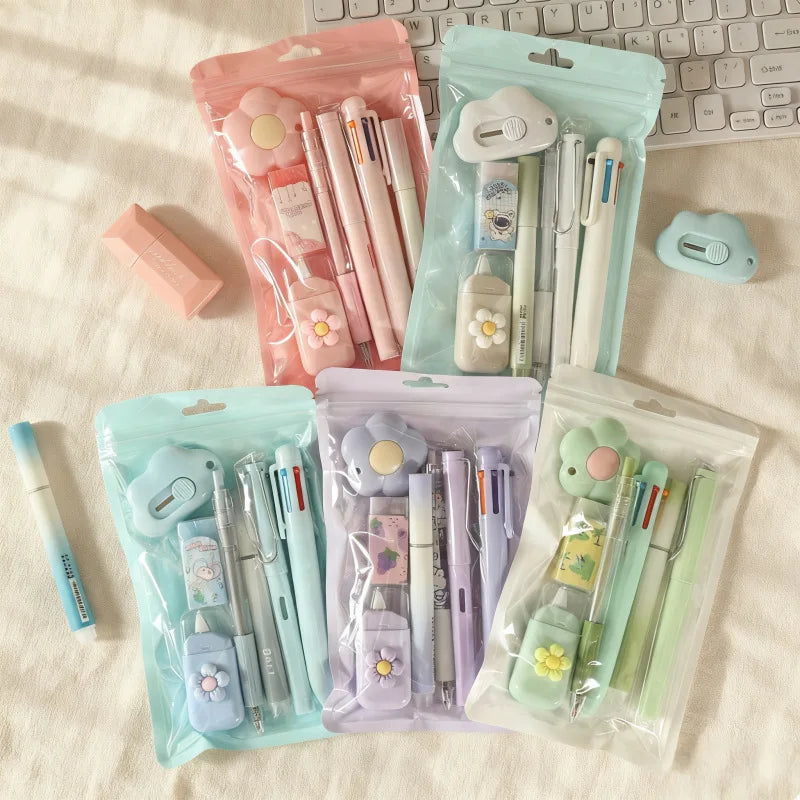 🌸 Set Papeterie Kawaii Pastel – 7 pièces