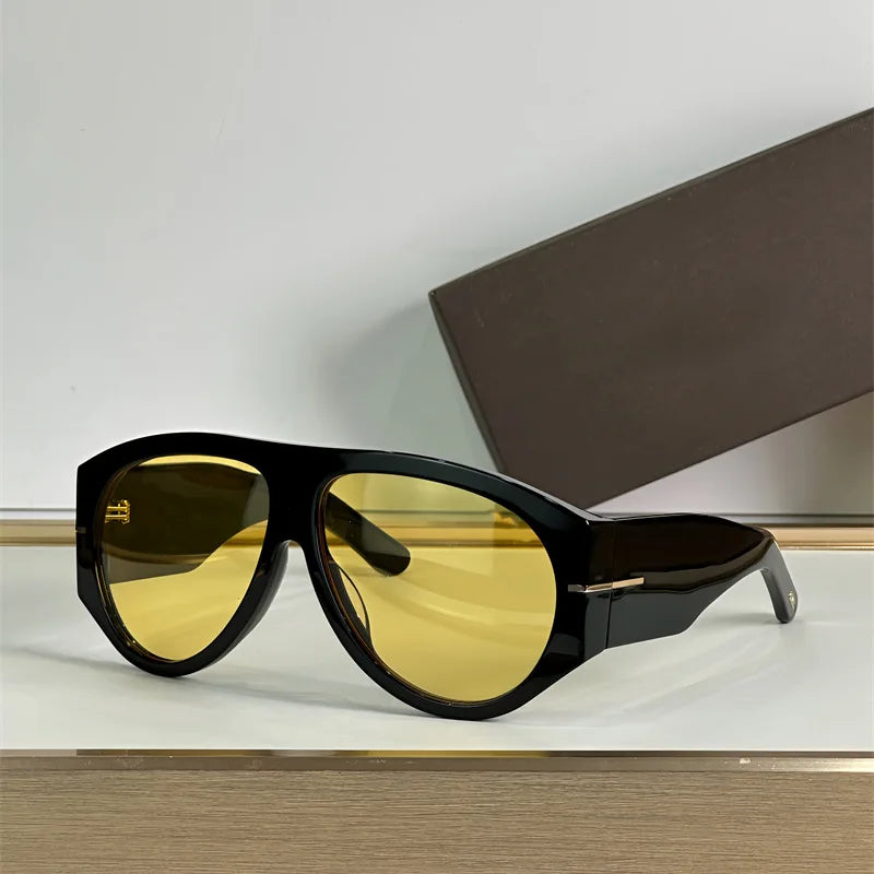 Lunettes Pilot Oversize Riviera™ – Écaille & Noir