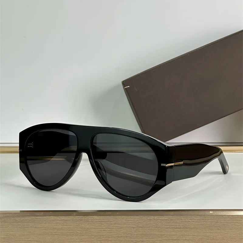 Lunettes Pilot Oversize Riviera™ – Écaille & Noir