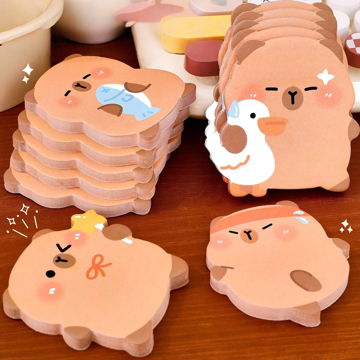 Mini Notes Capybara Kawaii – Lot de 4