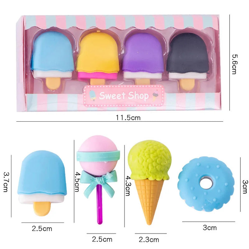 🍩 Mini Gommes Gourmandes Kawaii – Set de 4