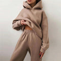 Women's Tracksuit Set Autumn Fashion Warm Hoodie Sweatshirts Two Pieces Oversized Solid Casual Hoodie Pullovers Long Pant Sets