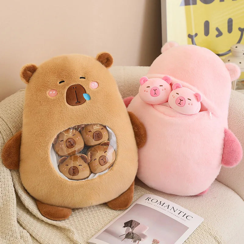 🧸 Capybara Family – Peluche + 6 bébés