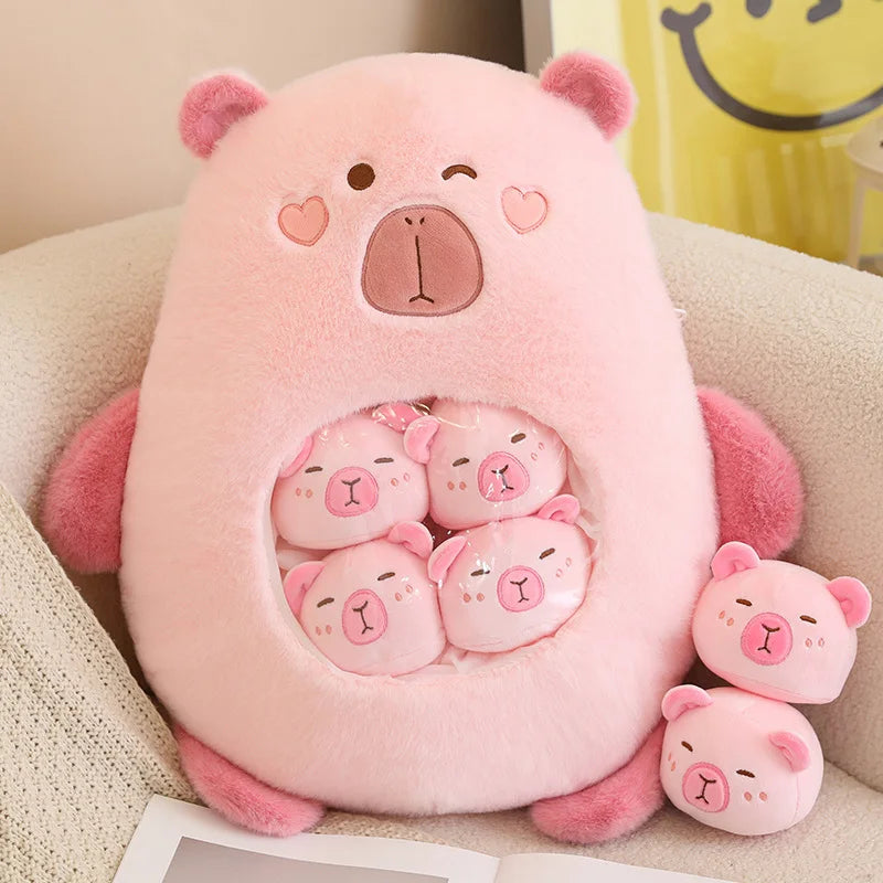🧸 Capybara Family – Peluche + 6 bébés