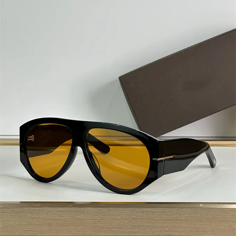 Lunettes Pilot Oversize Riviera™ – Écaille & Noir