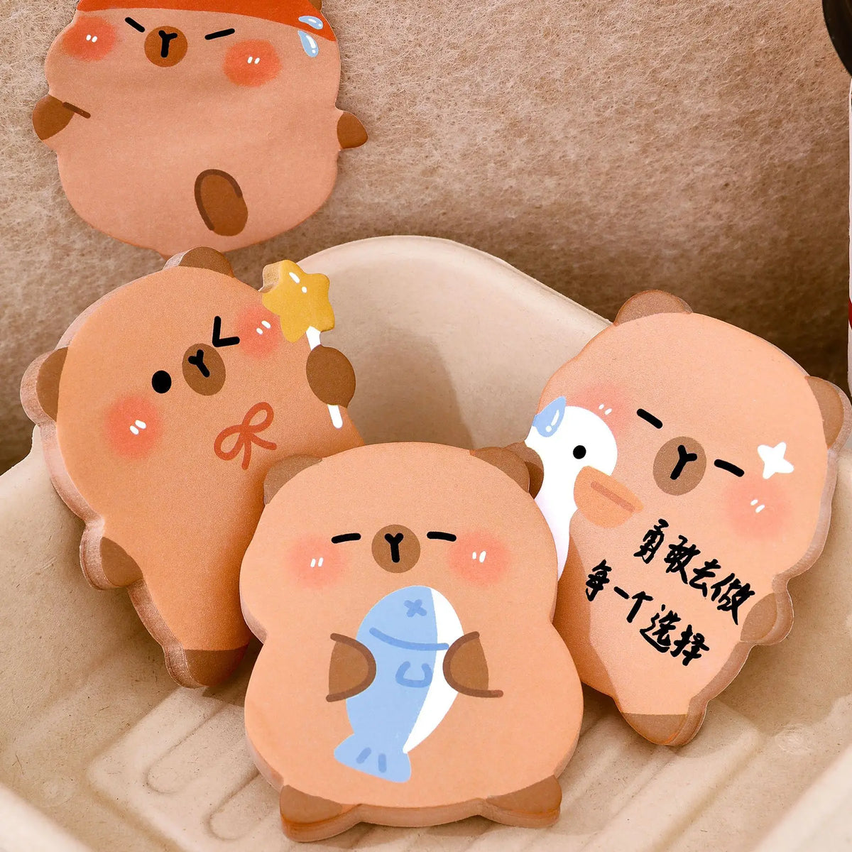 Mini Notes Capybara Kawaii – Lot de 4