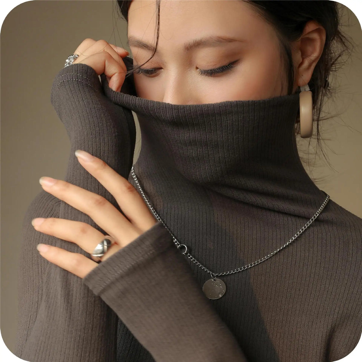 🤎 ALMA SECOND SKIN – Top Col Montant