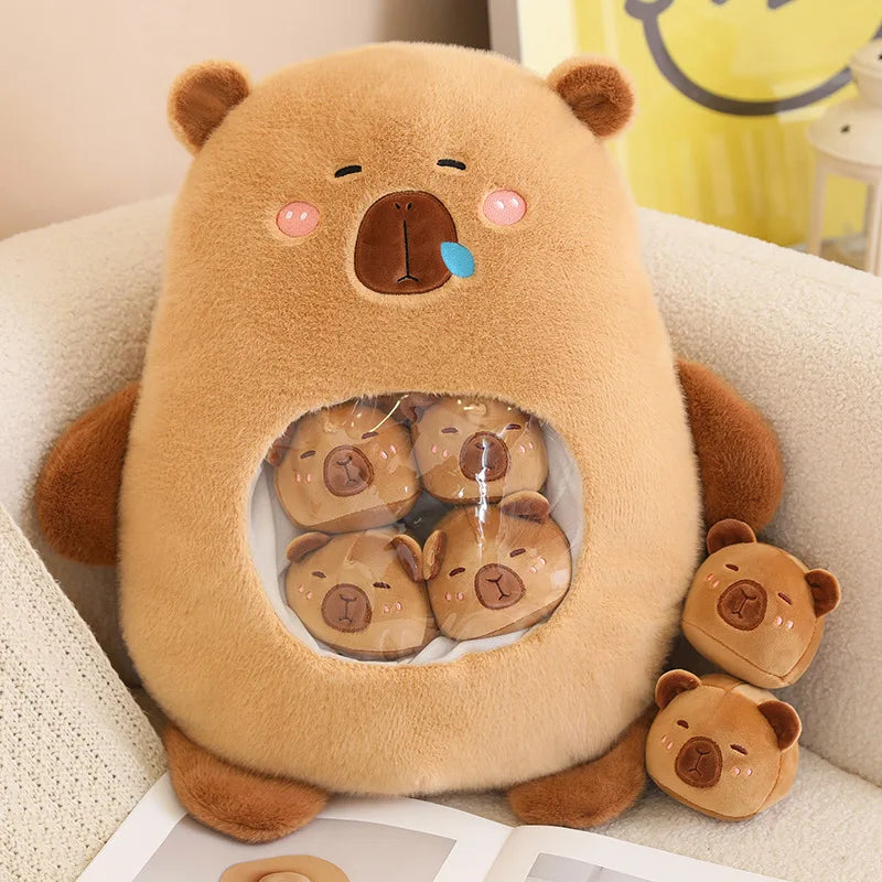 🧸 Capybara Family – Peluche + 6 bébés