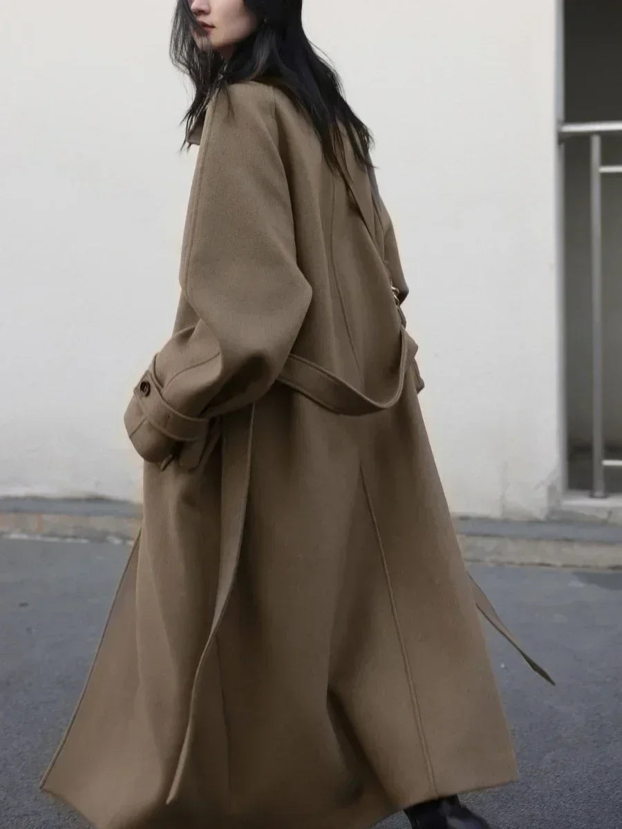 🤎 ALMA ICON – Manteau Long Ceinturé