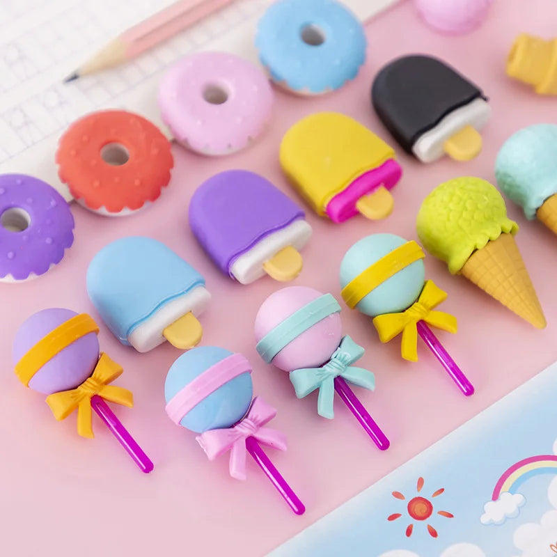🍩 Mini Gommes Gourmandes Kawaii – Set de 4