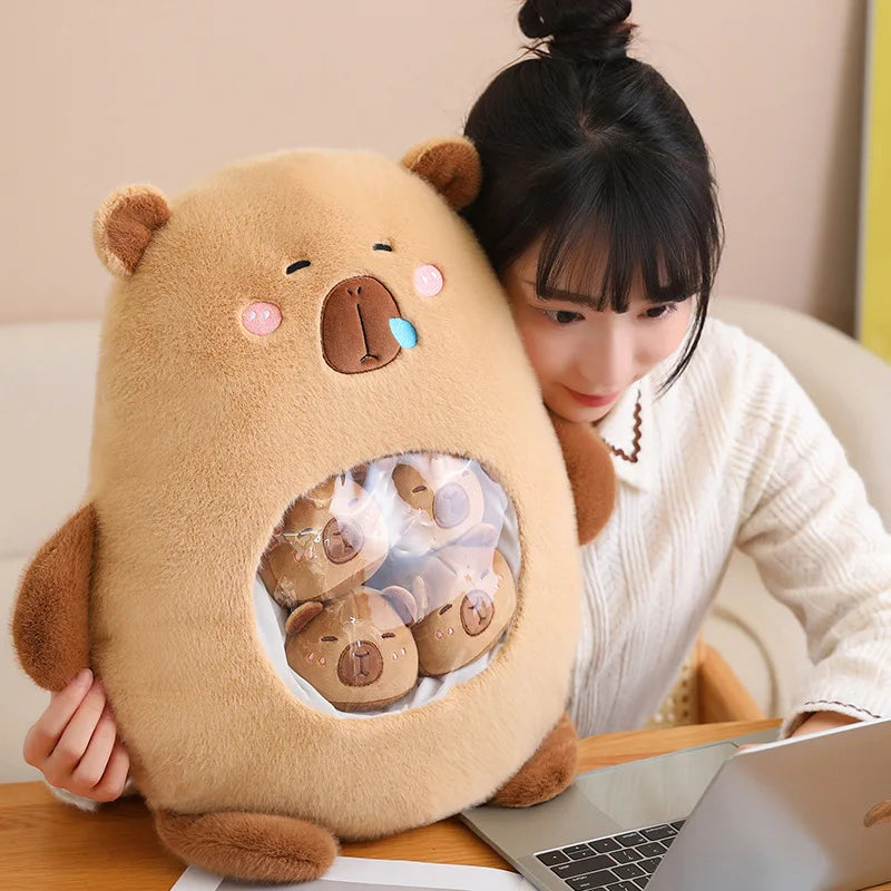 🧸 Capybara Family – Peluche + 6 bébés