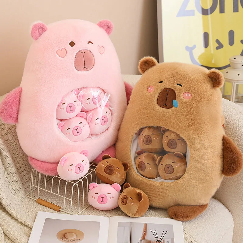🧸 Capybara Family – Peluche + 6 bébés