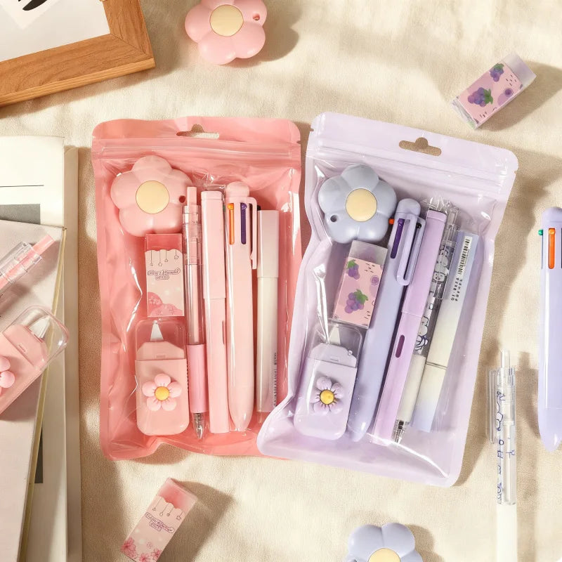 🌸 Set Papeterie Kawaii Pastel – 7 pièces