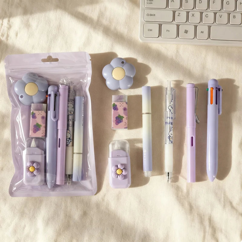 🌸 Set Papeterie Kawaii Pastel – 7 pièces