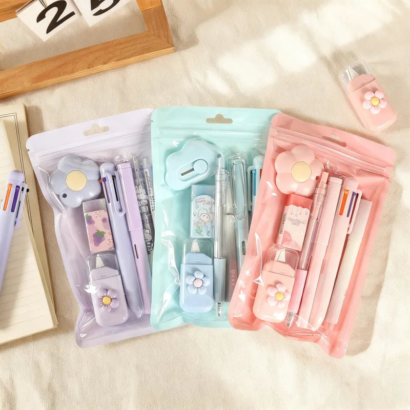 🌸 Set Papeterie Kawaii Pastel – 7 pièces