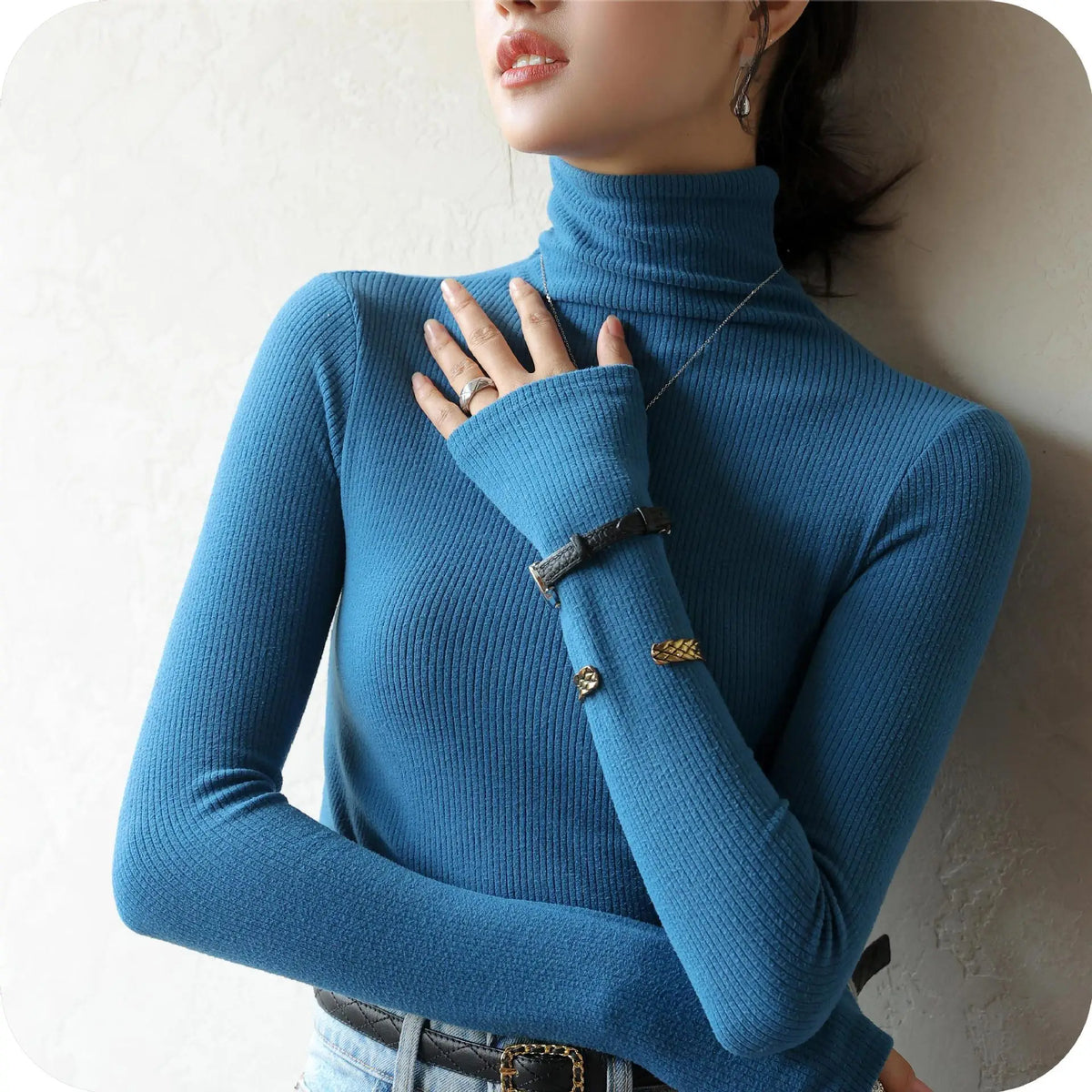 🤎 ALMA SECOND SKIN – Top Col Montant
