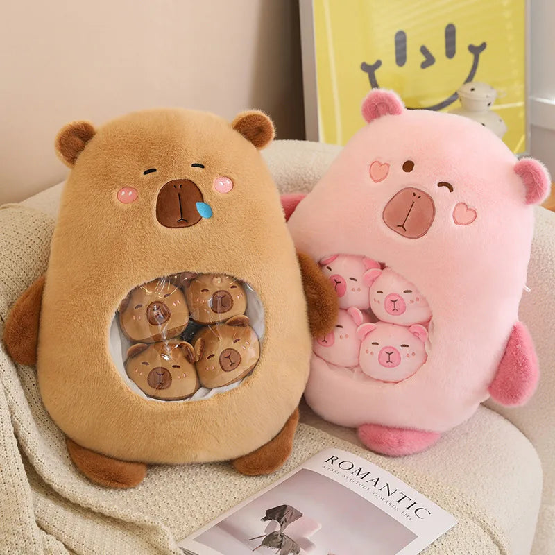 🧸 Capybara Family – Peluche + 6 bébés