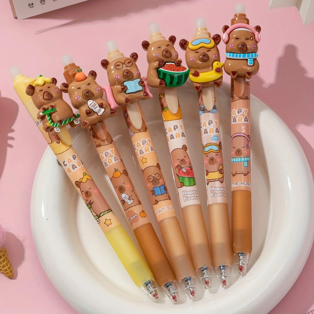 Set de 5 Stylos Gel Capybara Kawaii