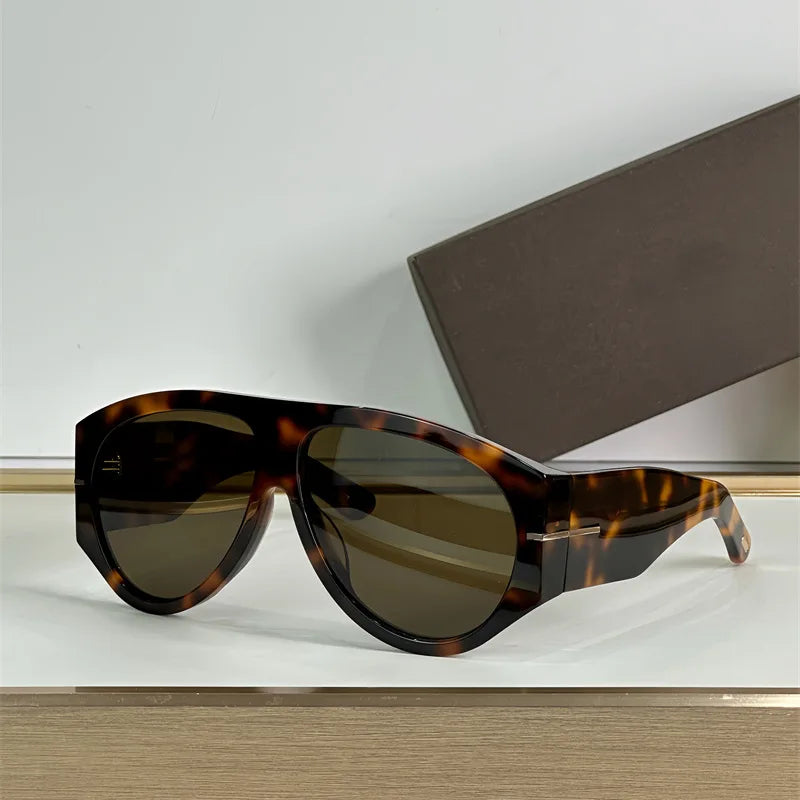 Lunettes Pilot Oversize Riviera™ – Écaille & Noir