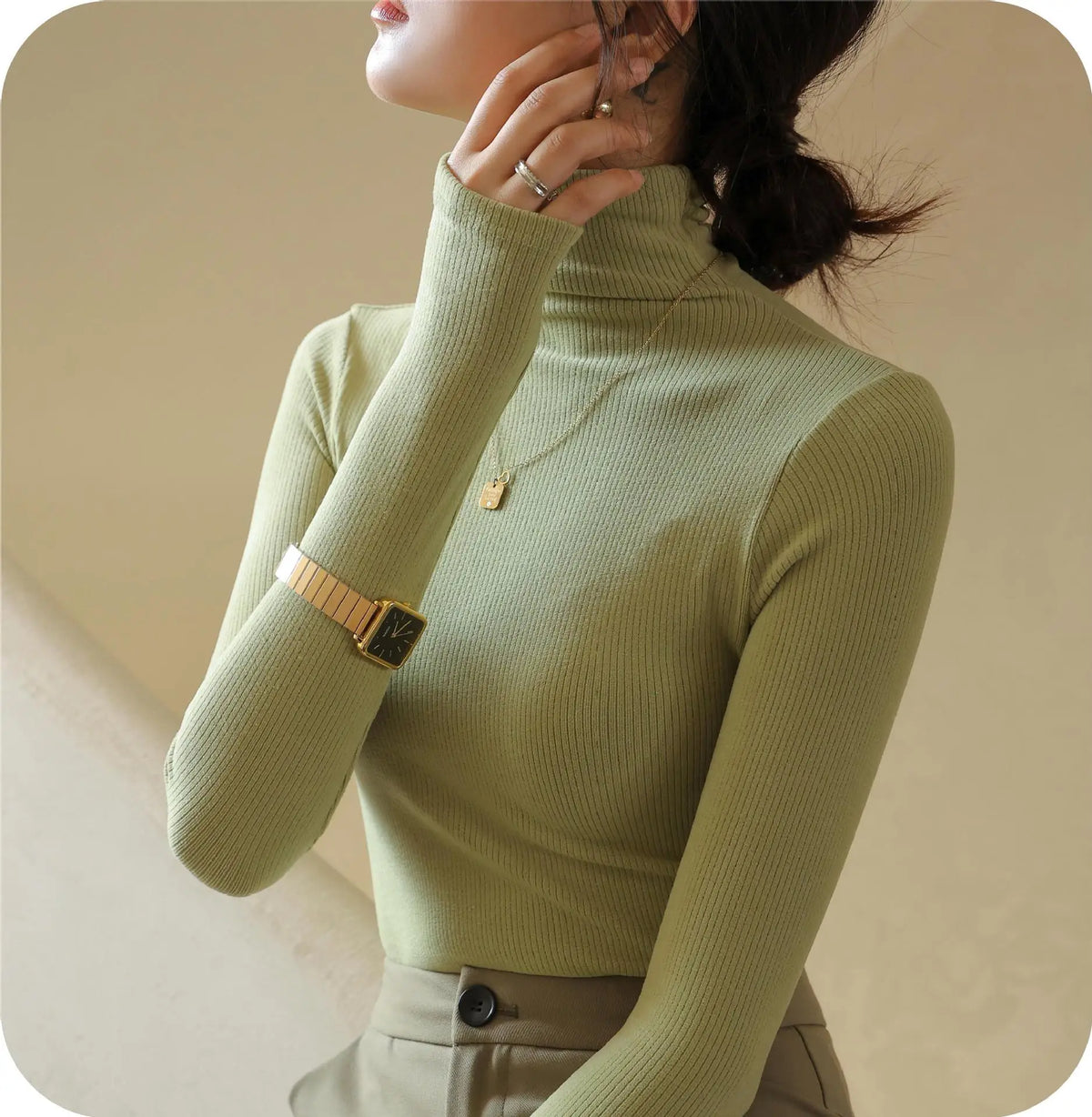 🤎 ALMA SECOND SKIN – Top Col Montant