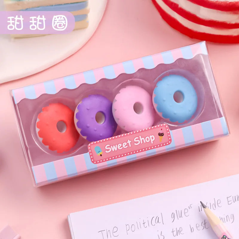 🍩 Mini Gommes Gourmandes Kawaii – Set de 4